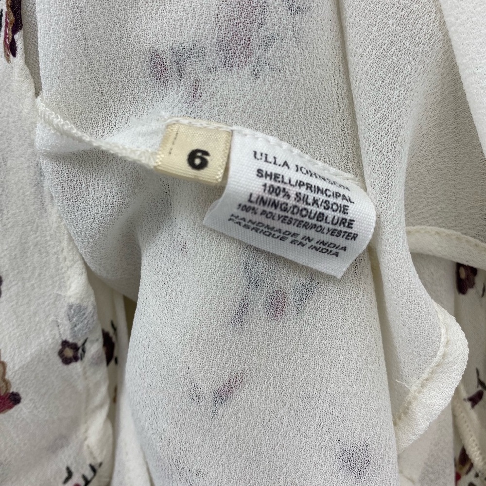 Ulla Johnson Embroidered Chiffon Silk Leena Floral Print Midi Dress - Picture 13 of 13